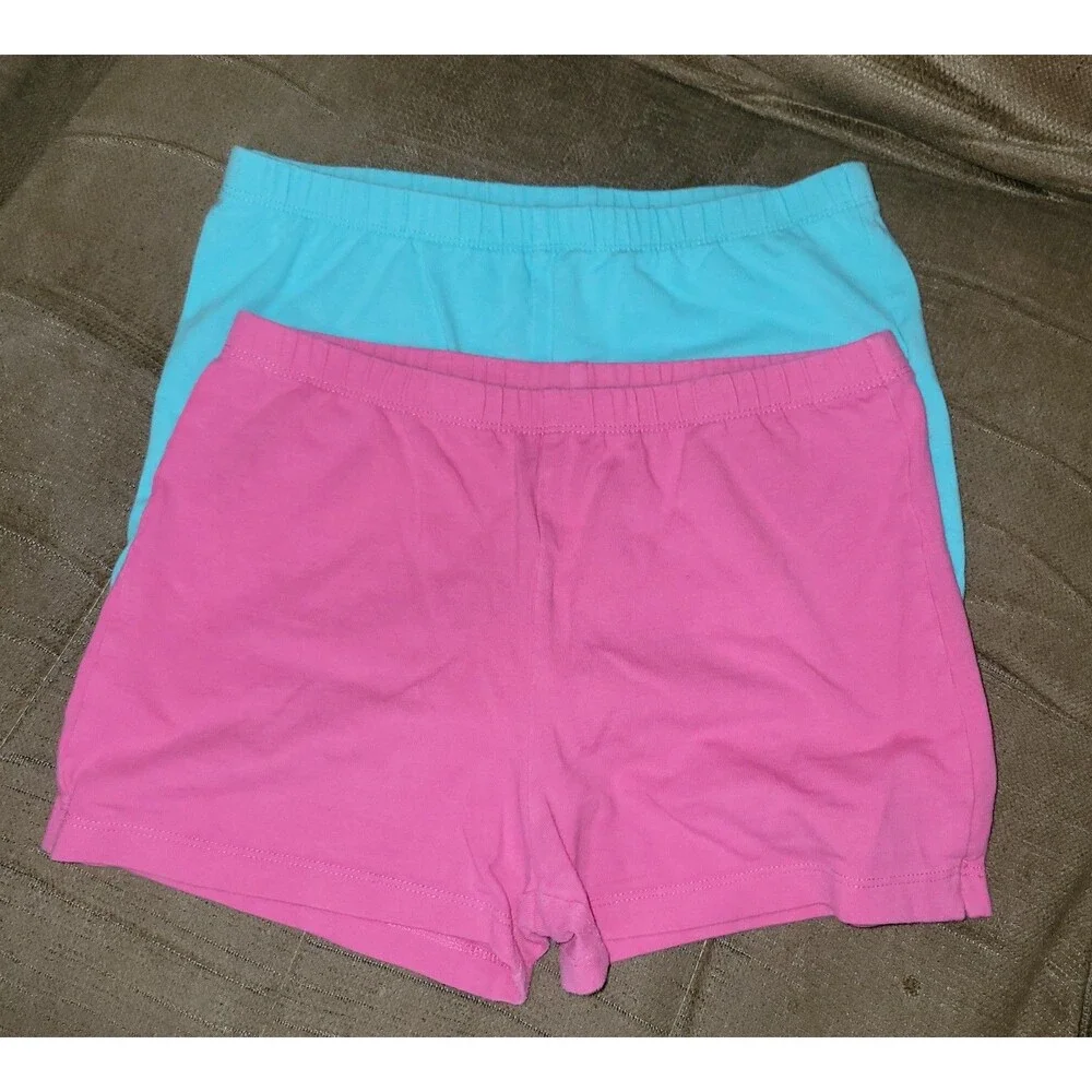 Girls Pink and Blue Athletic Shorts AA41